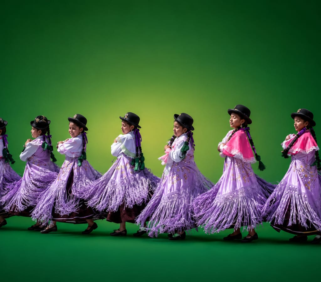 Grupo de Danza Nacional Ecuatoriana de MARCACH en vestuario tradicional